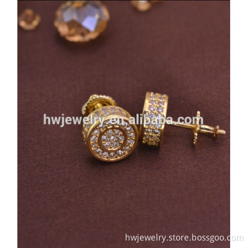 LSE851 screw back men earrings brass gold plating